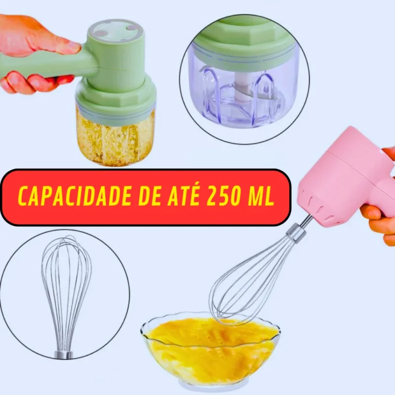 (Nº 33) Mixer Cozinha 3 Em 1 Batedeira Ovos Claras